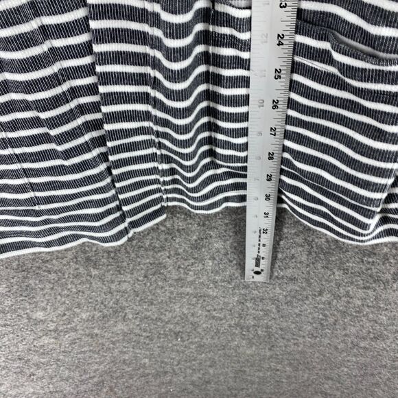 Karen Scott Cardigan Women 2XL Gray Striped Open Front 3/4 Sleeve Pockets Cotton - Picture 6 of 7